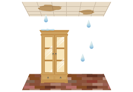 水漏れを起こし、階下の住人の家財道具を濡らしてしまい弁償することに！