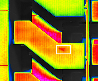 同じ箇所の赤外線サーモグラフィ画像